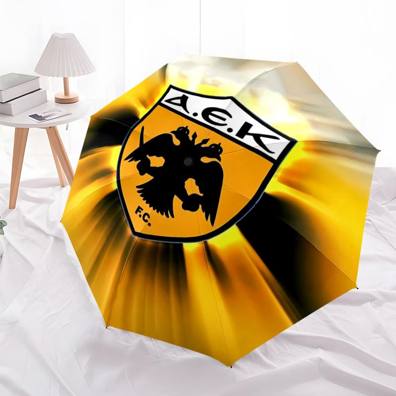Складной зонт с принтом логотипа AEK FC, для улицы, отдыха и путешествий, прочная ткань зонта, подарок на день рождения и праздник