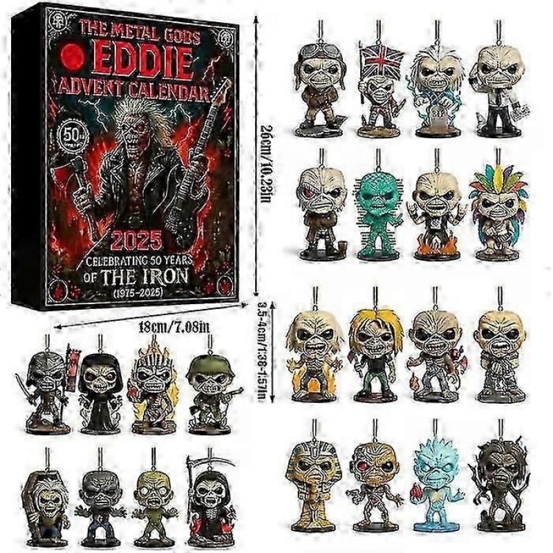 Эдди Адвент-календарь 24 дня Рождественский кулон с группой Календарь обратного отсчета Музыкальная тема Праздничный декор