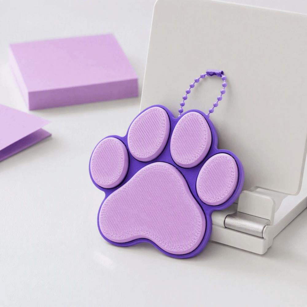Keyboard-style Dog Cat Paw Clicker Keychain 3D Printed Decompression Button Toy School Bag