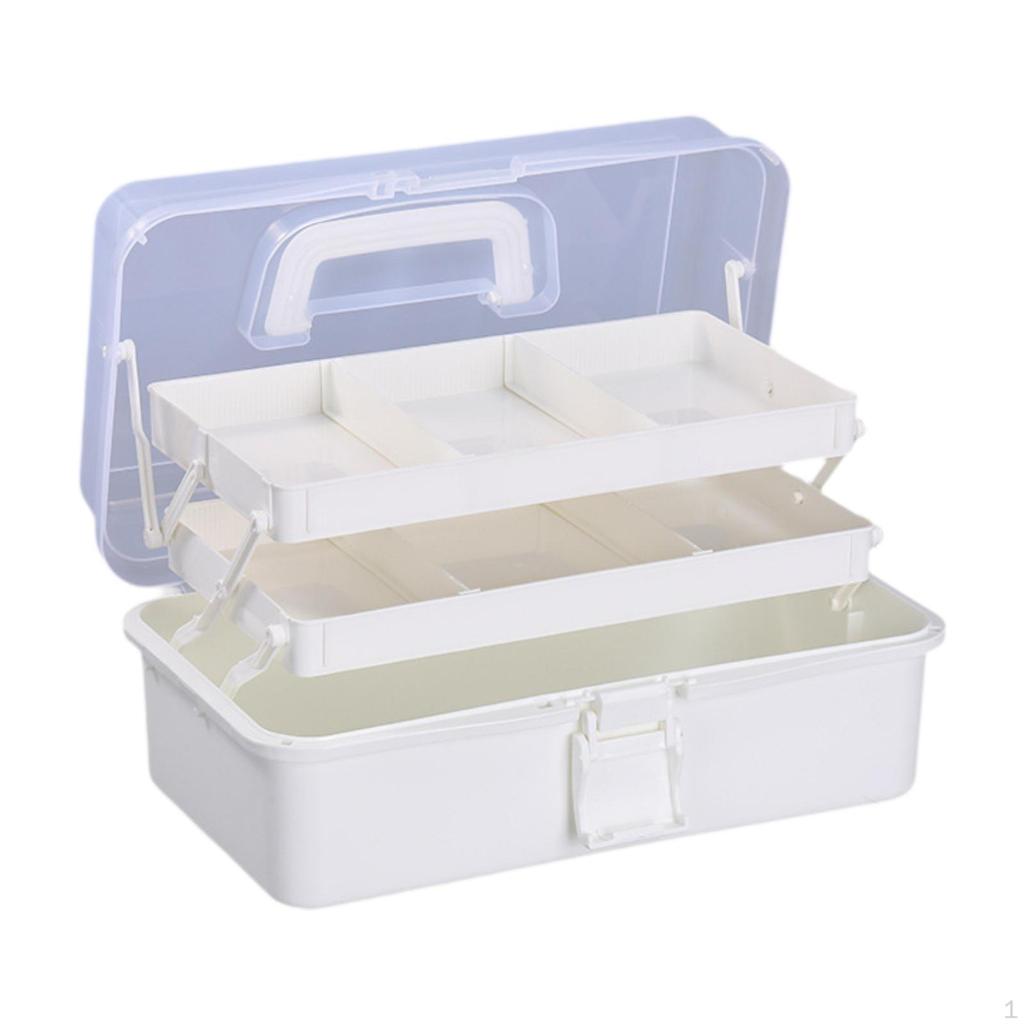 3 Layer Storage Box Craft Organizer Accessories Stackable Multifunction Caddy Portable Tackle