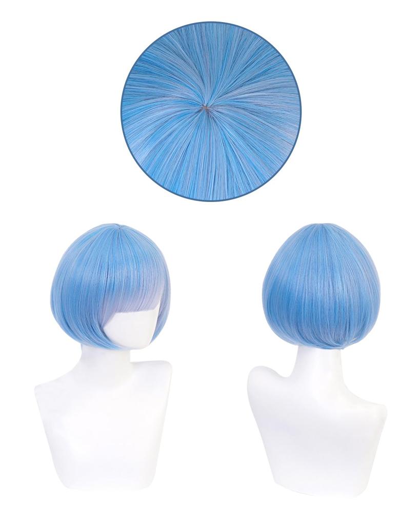 Парик для косплея Rem в комплекте с короткими светло-голубыми волосами Re Zero, костюм для косплея для взрослых, костюм для культурного фестиваля, сценическая одежда, парик для косплея Rem