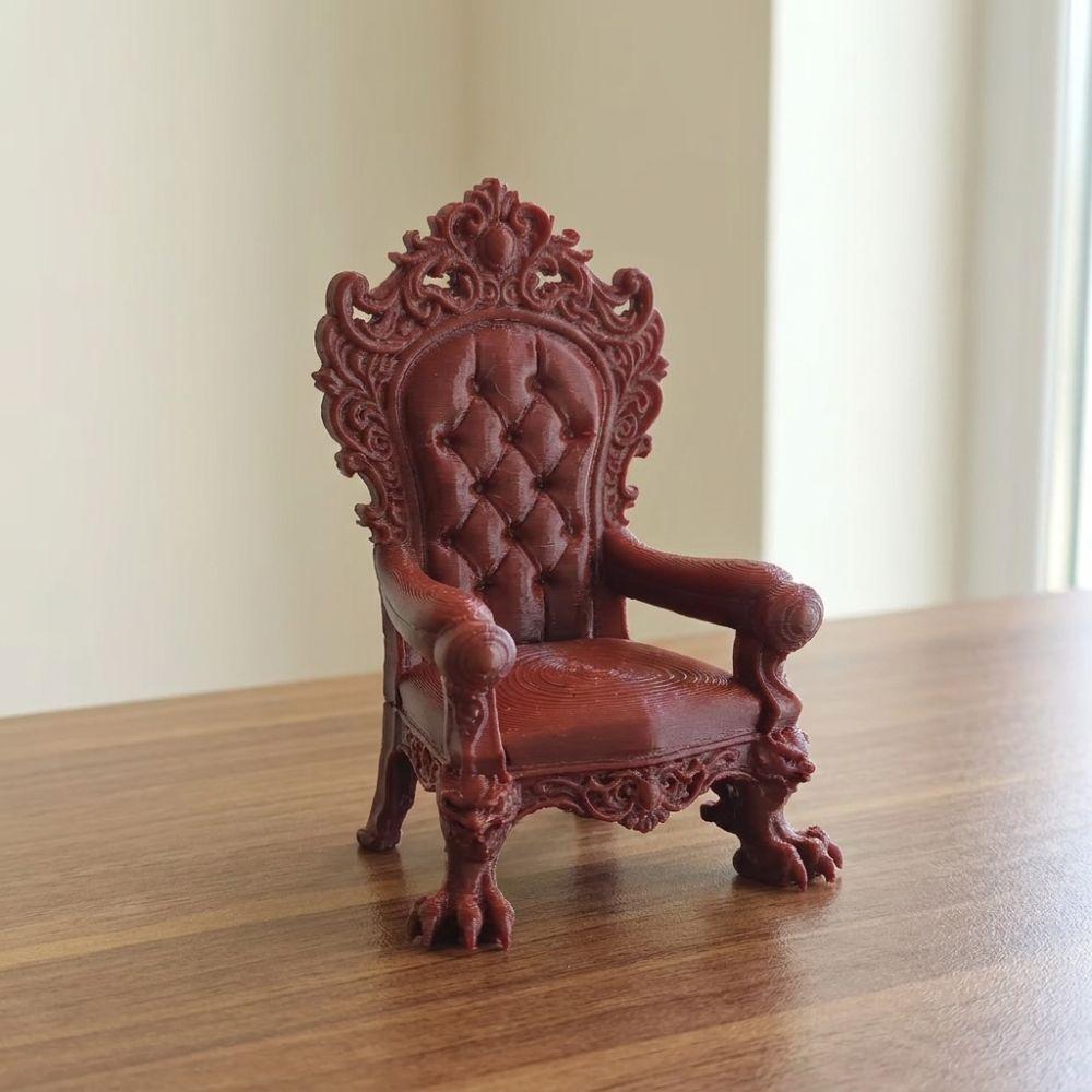Dark Style Mini Gothic Throne Display Chair Vintage Dollhouse Seat Furniture Figure Collectors