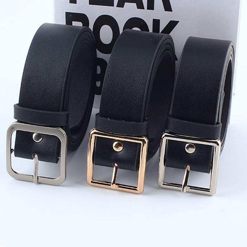Women's Leather Belt With Square Wide Belts Female Slim Waistband Female Ladies Apparel Accessories