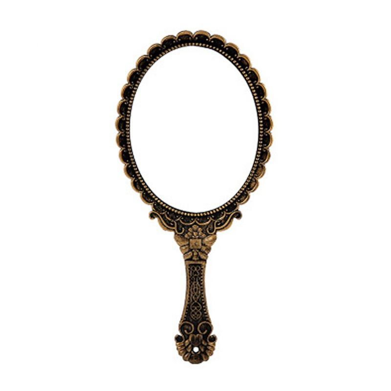 Vintage Carved Handheld Vanity Mirror Makeup Mirror Hand Mirror Handle Cosmetic