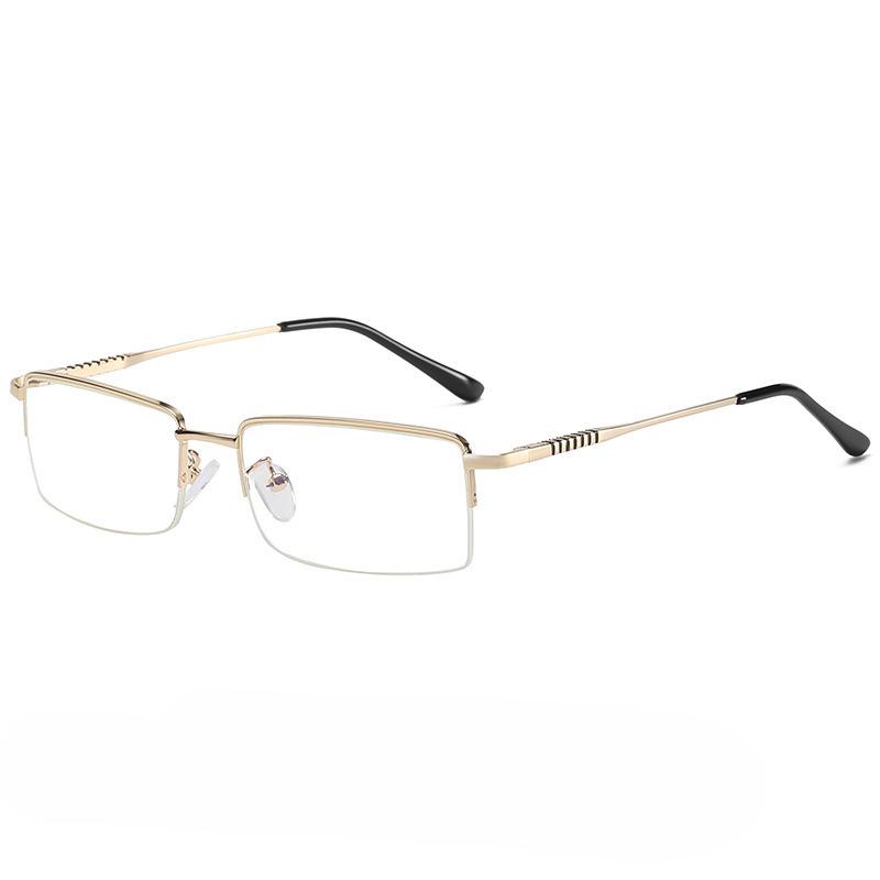Metal Half-rim Myopia Glasses Frame for Men, Anti-blue Light, Ultra-light Small Frame Computer Mirror, Business Eye Frame for Women