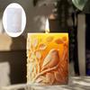 3D Bird Branch Relief Cylindrical Candle Silicone Mold Bird Crow Leaf Branch Resin Mould Rose Flower Bird Cement Gypsum  Molds