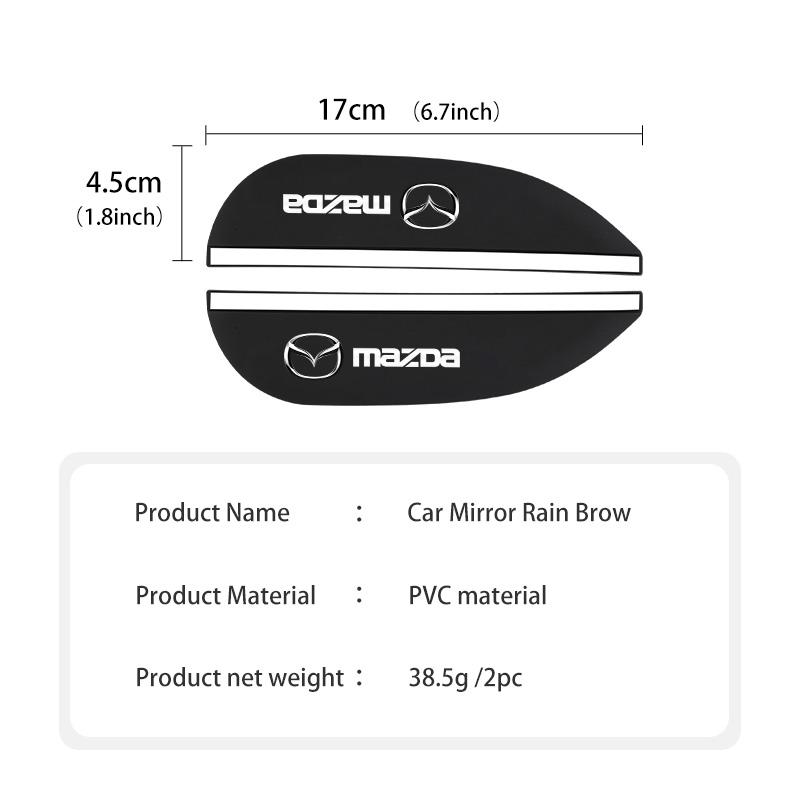 Car Sun Visor Rearview Mirror Rain Eyebrow Shield Stickers For Mazda 2 3 5 6 Axela Atenza Speed 6 CX3 CX4 CX5 CX7 CX8 CX9 MS nh1