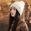 Cute R-mark Plus Velvet Rabbit Wool Knitted Wool Hat for Autumn and Winter Outdoor Travel Windproof and Warm Hat Showing Small Face