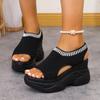 Женские сандалии на танкетке Новые нескользящие сандалии на платформе Большой размер Удобные для ходьбы Уличные дизайнерские туфли для женщин Zapatos De Mujer