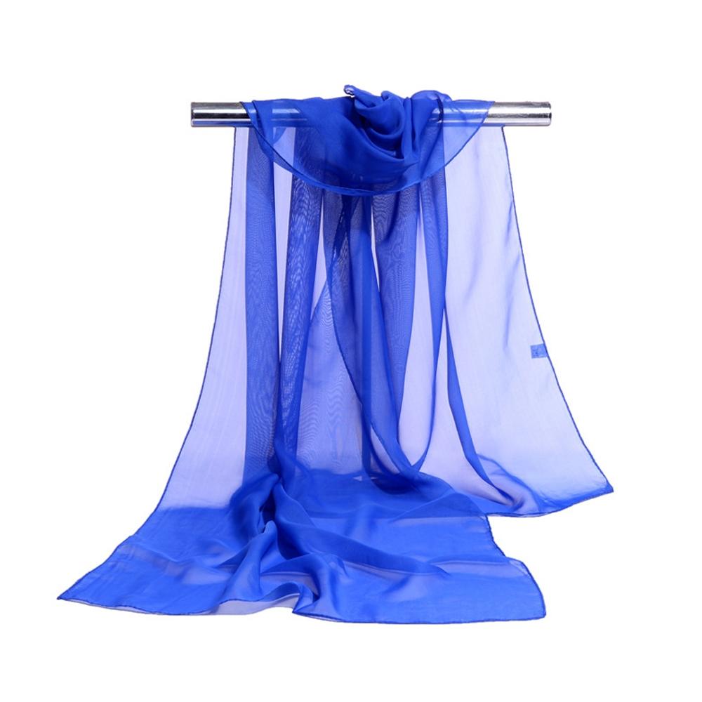 Однотонный Шарф-Палантин Для Женщин Сток На Шею Тонкий Женский Шифоновый