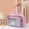 Wet and Dry Separation Toiletry Storage Pouch Transparent Makeup Handbag Clear Toiletry Case  Beach