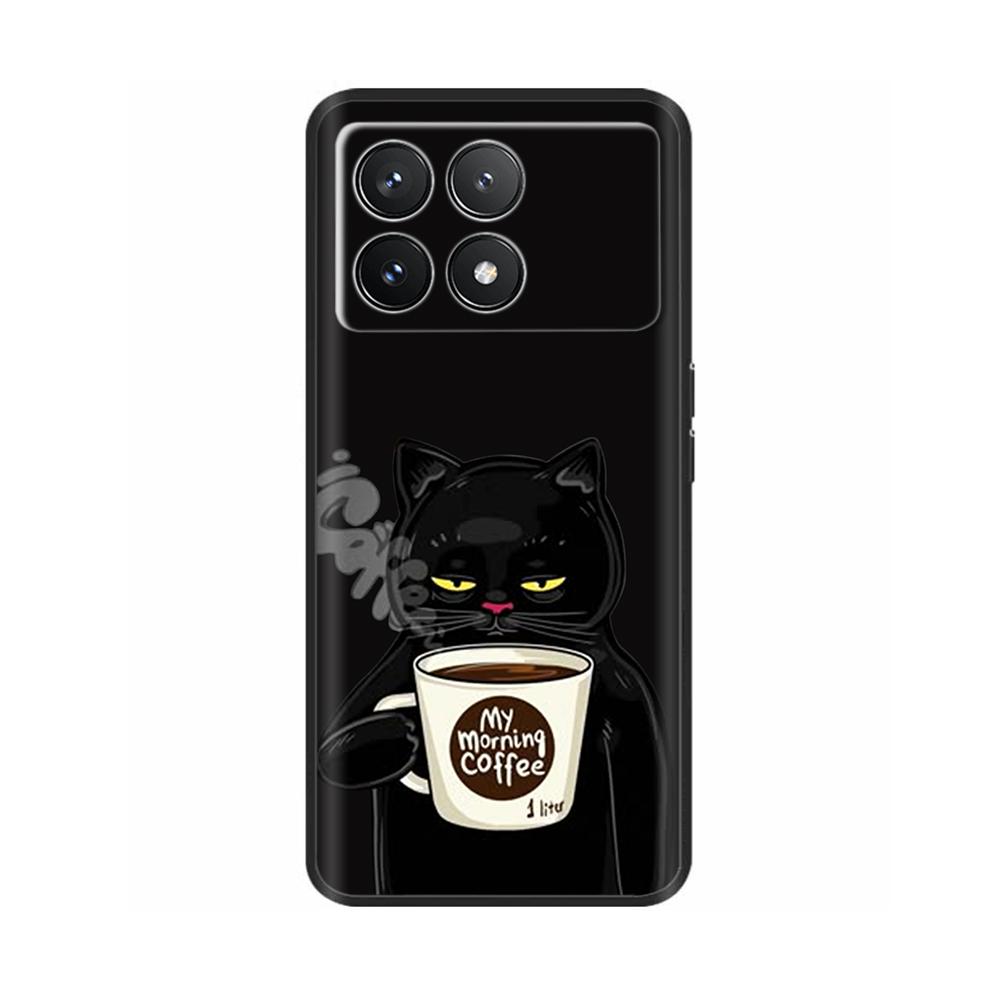 Для Xiaomi Poco F6 Pro Чехол Крышка Для Xiaomi Poco F6 Pro 5G Чехол для телефона Крутой Милый Мягкий Гладкий Жидкий Силикон Fundas Ракушки