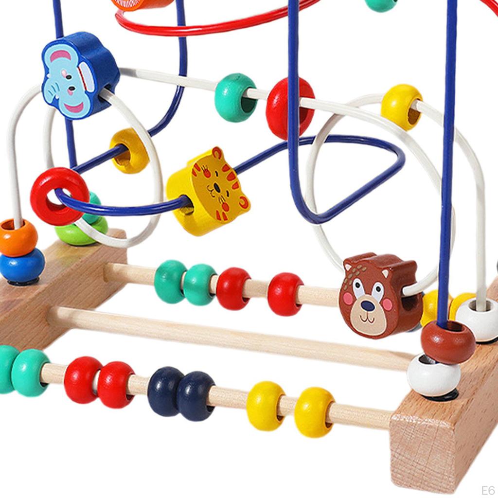 Лабиринт из бусин головоломка игрушка мелкая моторика навыки деревянные образовательные счеты круг для