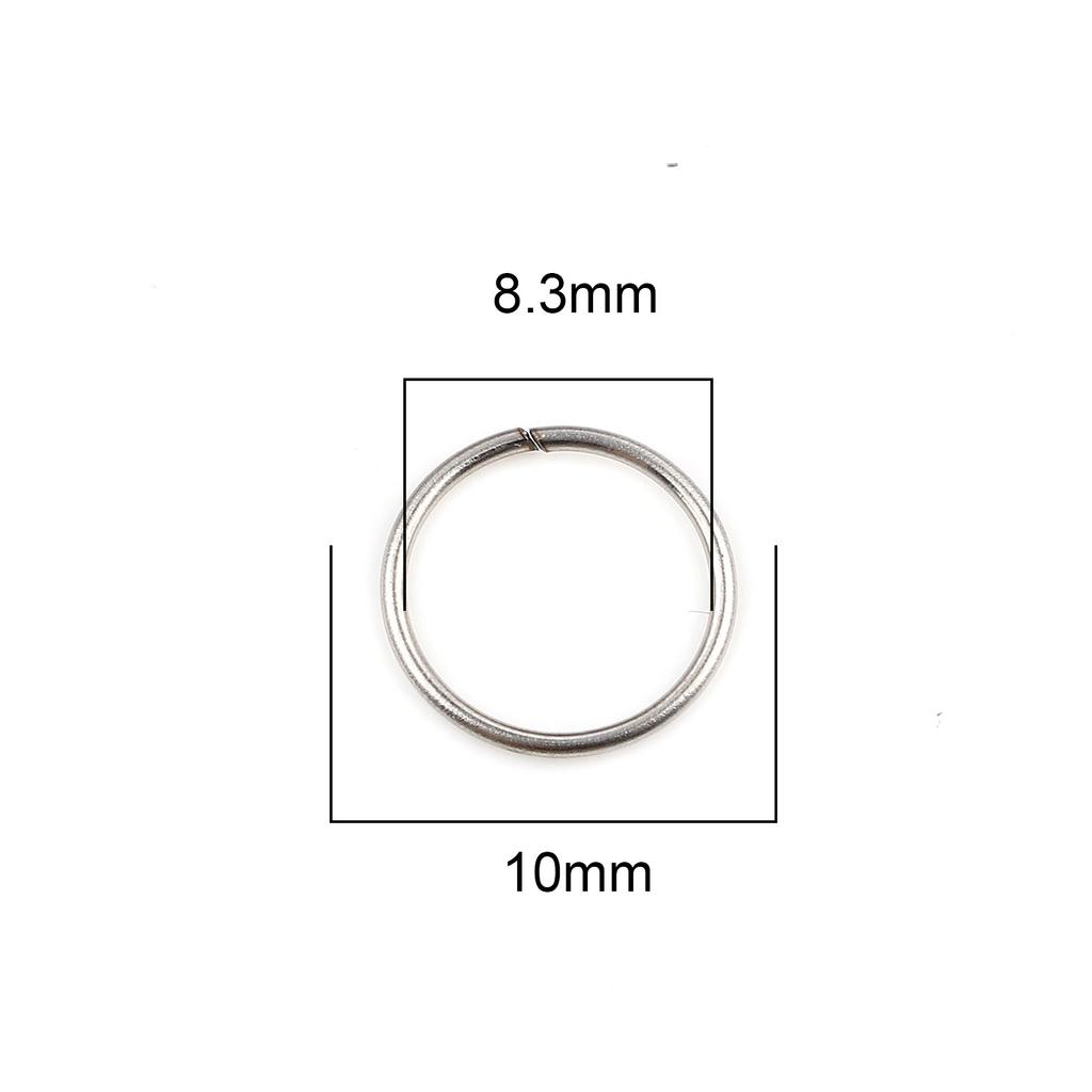 100pcs 0.5mm-1.8mm-4mm-16mm Stainless Steel Open Jump Rings Findings Round Silver Color DIY Making Keychain Necklace Jewelry