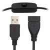 PW-012-AM Кабель USB2.0 с кнопкой включения/выключения питания, USB Тип-A папа к маме для настольной лампы, вентилятора, камеры DC 5V
