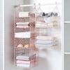 Bedroom Wardrobe Organizer Underwear Clothes Pants Tie Storage Rack Cupboard Closet Hanging Basket Hooks Shelf Clothes Storage