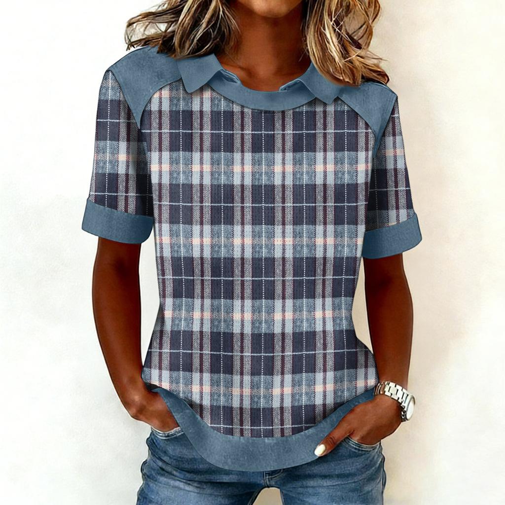 Женская модная ковбойская толстовка с воротником и вставками, повседневная толстовка с принтом, рубашка с коротким рукавом, топ