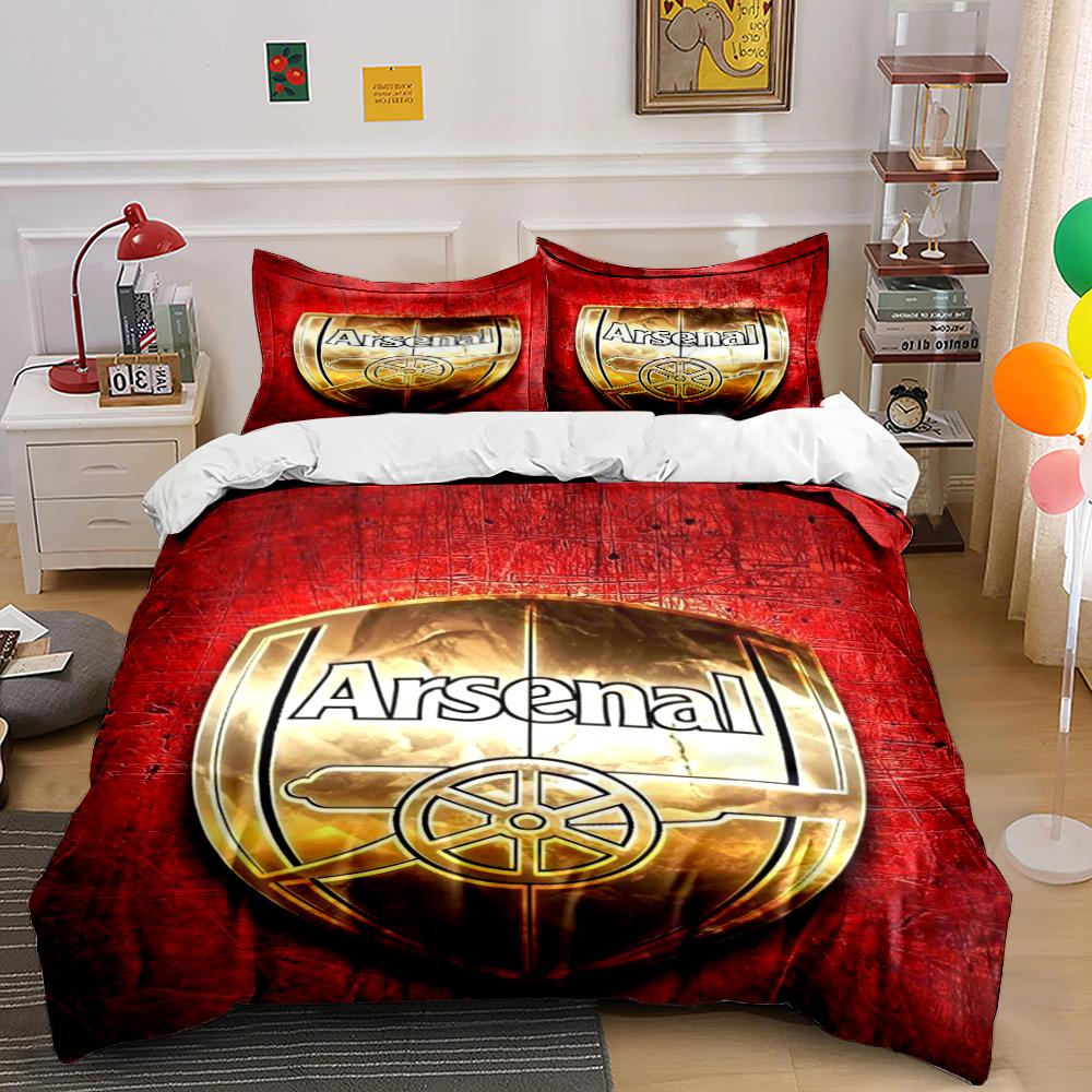 Arsenal Logo Red Bedding Set Bedding Duvet Cover Set Duvet Cover Pillowcases Home Decor (1 * Duvet Cover 2 * Pillowcases, without duvet insert)