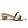 Pristine HERMES Sandals Oasis Mule white leather Women 37 1071002Z Used