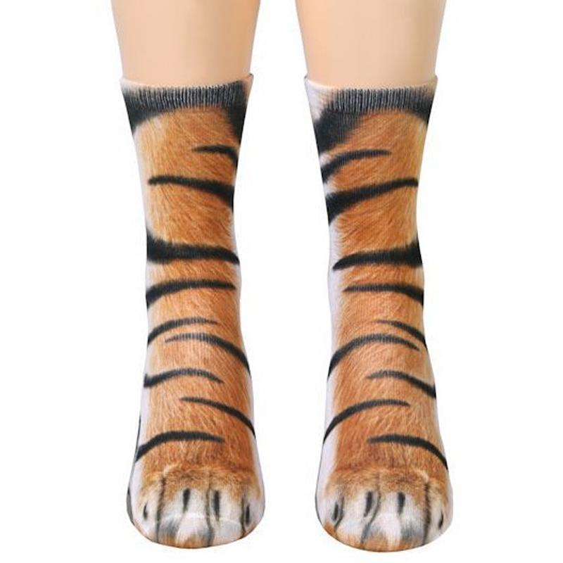 Unisex Adult Children 3D Print Animal Foot Hoof Paw Print Sock Novelty Crew Socks Tube Mid Stockings
