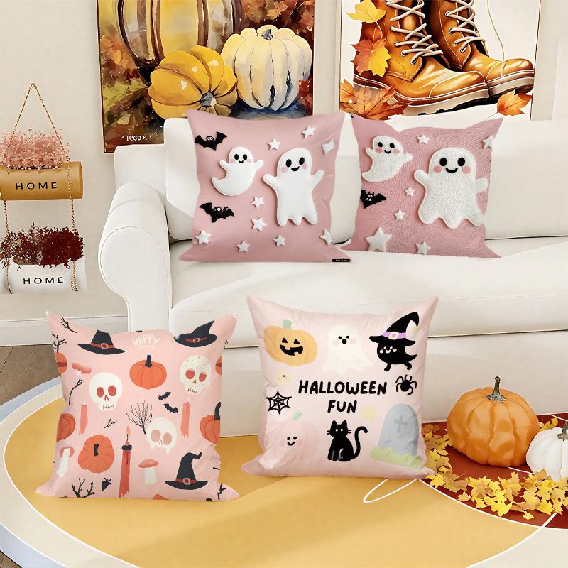 Festive Decoration Living Room Sofa Bedside Cushion Cover Trick-treat Decoration Printed Pillow Cushion Cover