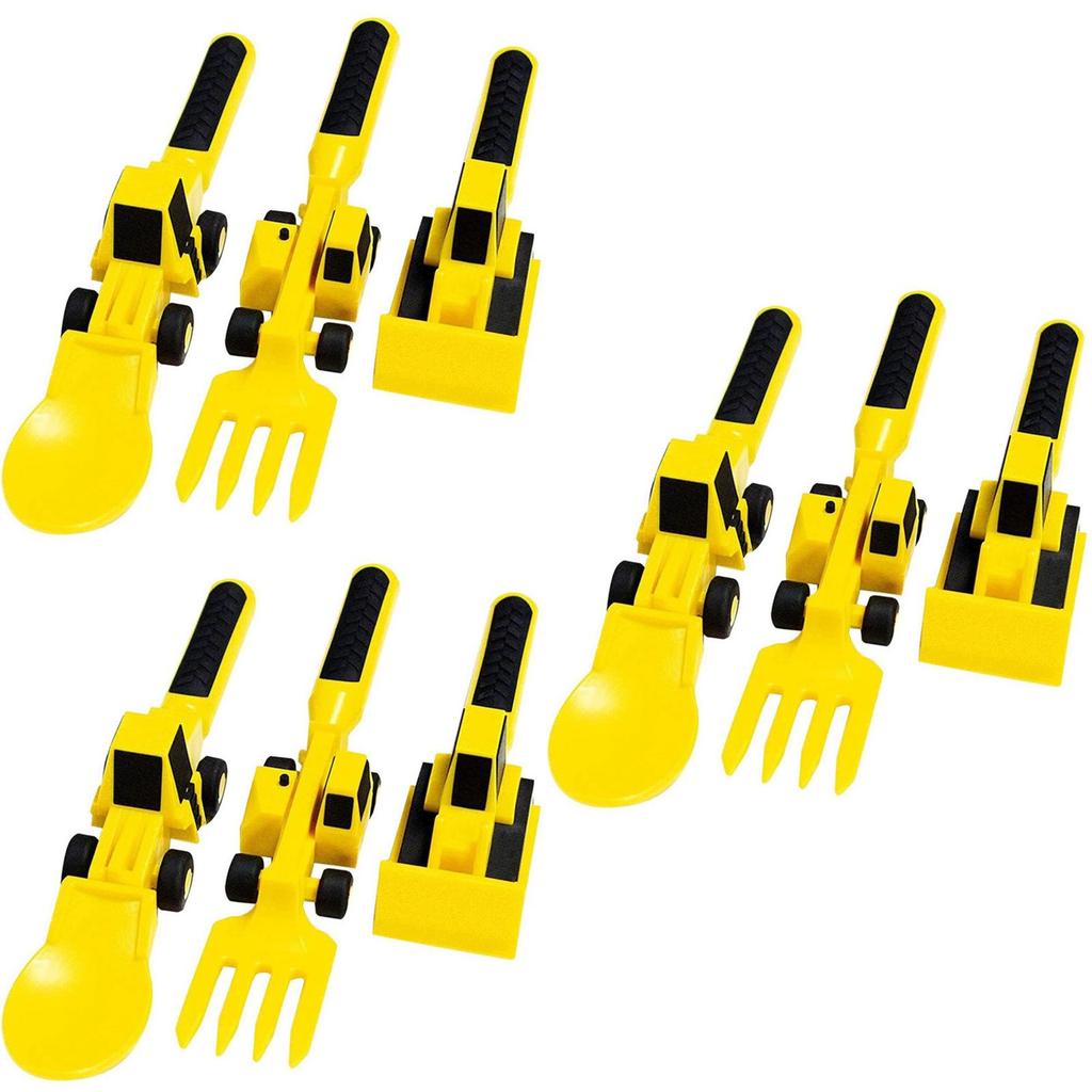 Набор столовых приборов Dinneractive на строительную тематику для детей Вилка-трактор и ложка-погрузчик