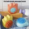 Pet Bathing Brush Soft Bristle Shampoo Scrubber for Shedding Massage Dog Wash Grooming Supplies for Long Short Hair Dogs Cats