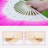 Hot Sell Dancer Practice Long Imitation Rayon Silk Fans Belly Dancing Fan Long Silk Fans Silk Fans