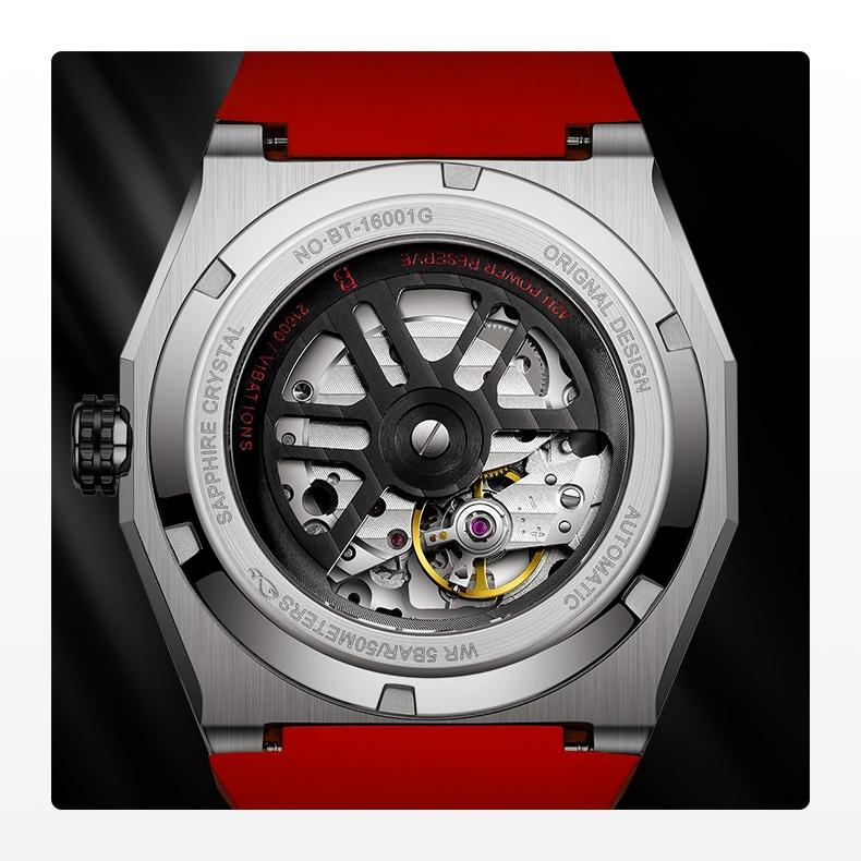 Часы Bonest Gatti Деловые светящиеся в темноте механические часы Водонепроницаемые роскошные часы