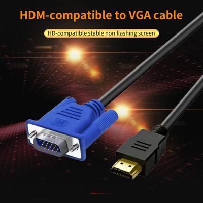 1,5 м HDMI-совместимый к Антипомеховый Высокочеткий HDMI-совместимый VGA Кабель Штекер на Штекер Конвертер для Настольного Компьютера
