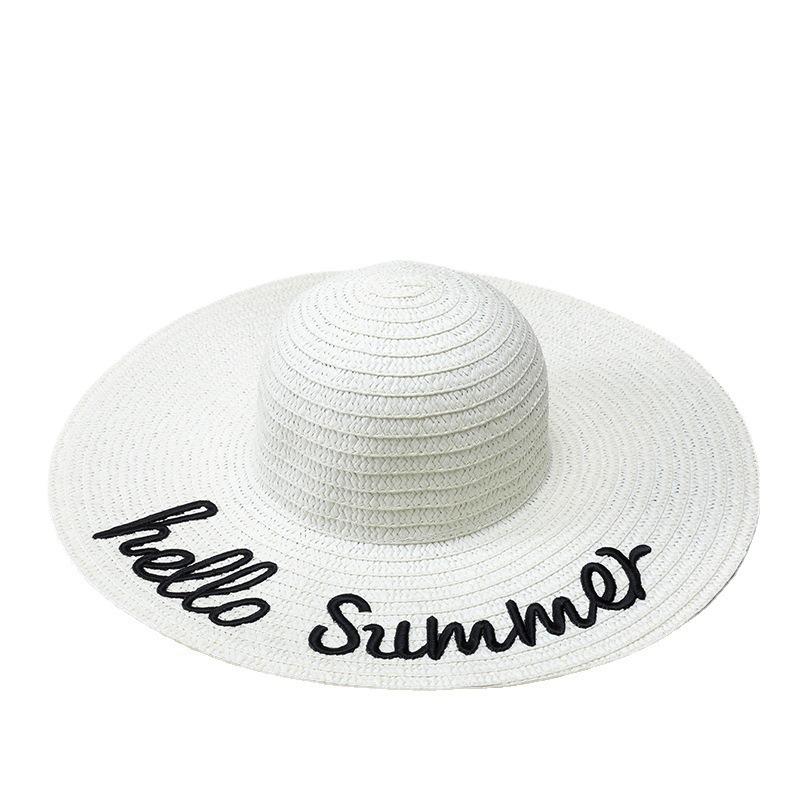 Summer Sun Hat, Seaside Travel Wide Debate Women's Big Edge Hat, Simple Foldable Beach Hat