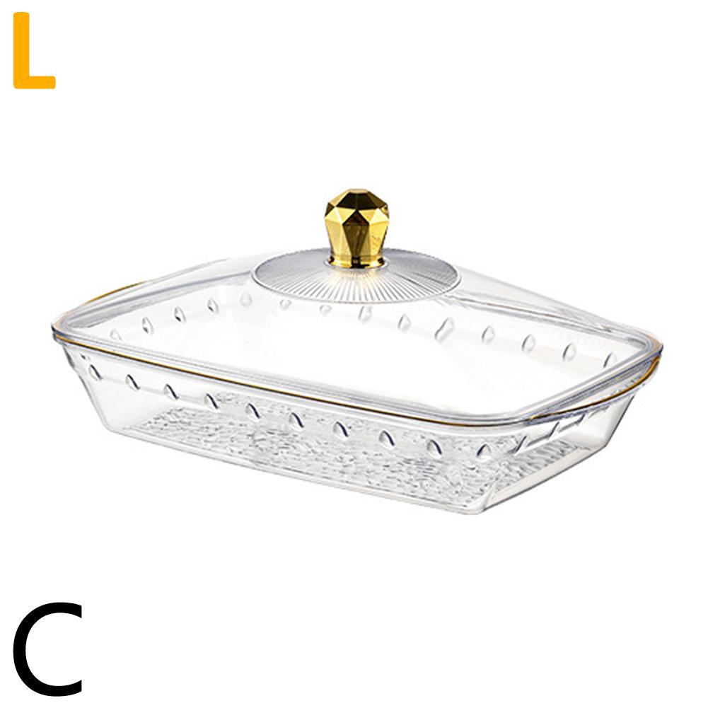 Поднос для закусок, прозрачный поднос для фруктов с крышкой, поднос для закусок, пластиковый органайзер для хранения сухофруктов, орехов, печенья, конфет