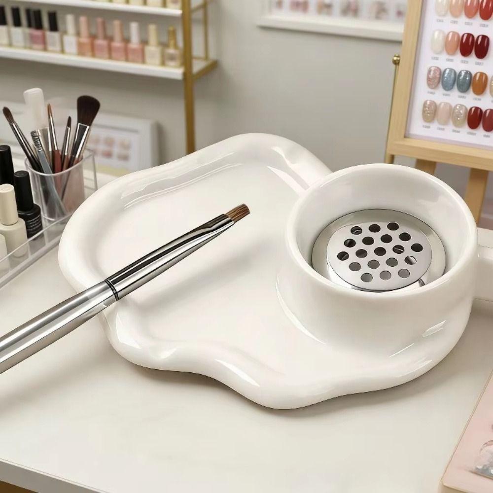 Breathable Pen Holder Ceramic Pen Washing Dish Nail Brush Cleaner Paint Brush Washer Cleaning Pen