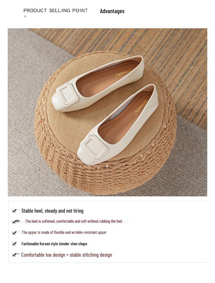 Женские слипоны из натуральной кожи: Универсальные, с низким вырезом, квадратным носком, мягкой подошвой, больших размеров 41-43, коллекция 2025.