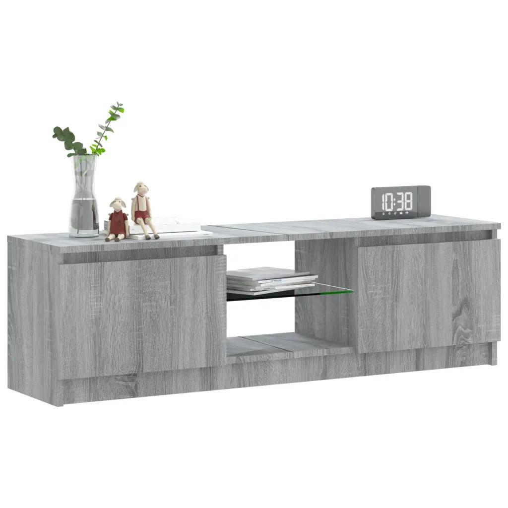 Wall-mounted TV cabinet for a minimalist living room, gray 120x30x35.5 cm