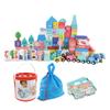 Wooden Building Blocks Set City Construction Puzzle Preschool Learning Number Letter Building Toy