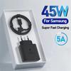 45 Вт Super Snelle Oplader для Galaxy S21 S22 S23 Ultra S20 Fe A54 A53 Type C Snelle Opladen Kabel Oplader Access