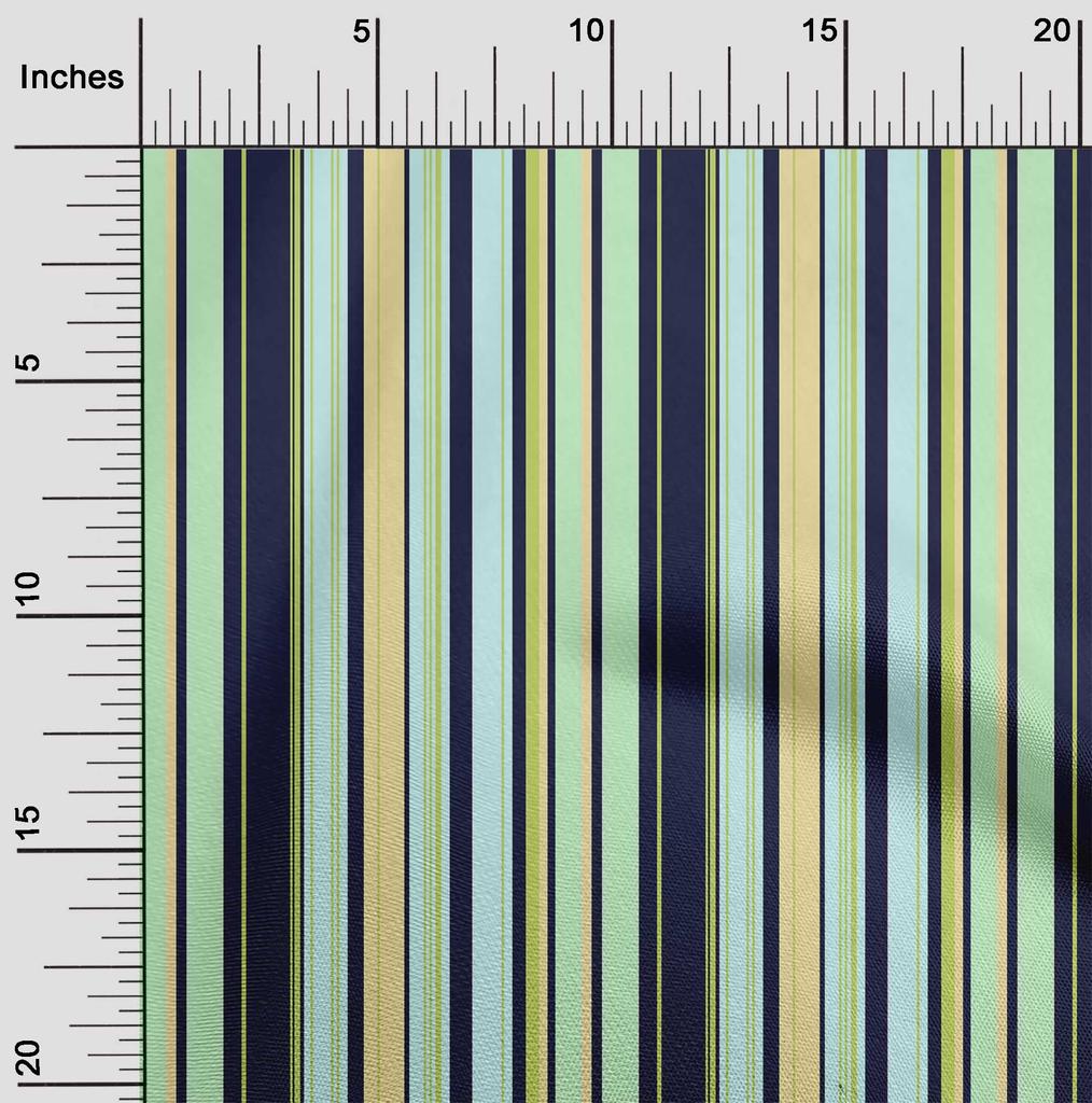 oneOone Cotton Flex Fabric Multicolor Stripe Print Fabric BTY 40 Inch Wide