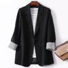 Women Korean Slim Fit Blazer Cardigan Casual Notched Lapel Long Sleeve Jacket Suit Plus Size