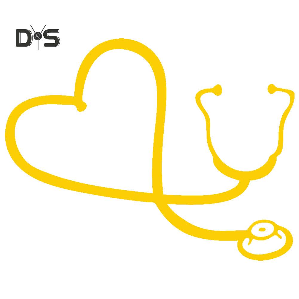 DYS Авто Магазин Сердце Стетоскоп Светоотражающие Автомобильные Наклейки На Окна Наклейки Украшения