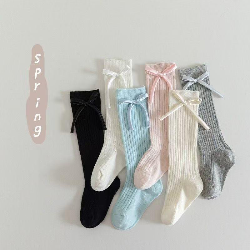 1 Pair Girls Cotton Bow Tube Socks Soft Breathable Candy Princess Kids School Socks For Children Fashion Wear
