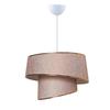 Style Asymmetric Cake Chandelier Dusty Rose Fabric Gold Strip Bedroom Living Room Pendant Lamp