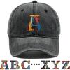3D-иллюстрация Алфавит A-Z Печать Унисекс Snapback Бейсболка Стирка Хлопок Нерастягивающаяся Ткань Бейсболка Регулируемая Кепка от солнца