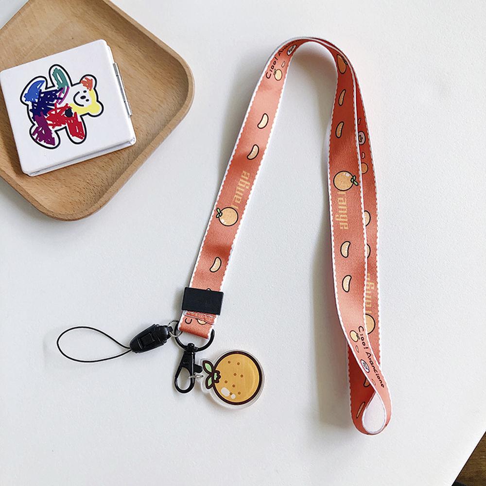 Neck Strap Cute Lemon Cell Phone Lanyard Mobile Phone Straps Fruit Lanyard Keychain Lanyards