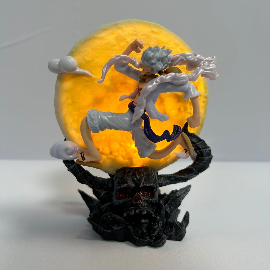 One Piece GK Ника Луффи Онигасима Луна Аниме Статуя Светящаяся Ночник Фигурка Модель Мини 14см