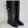 Spot Second Hair! Small Gold Coins Retro Tall Tube Thick Heel Thick Sole But Knee Thin Boots Knight Boots Women's Autumn and Winter
