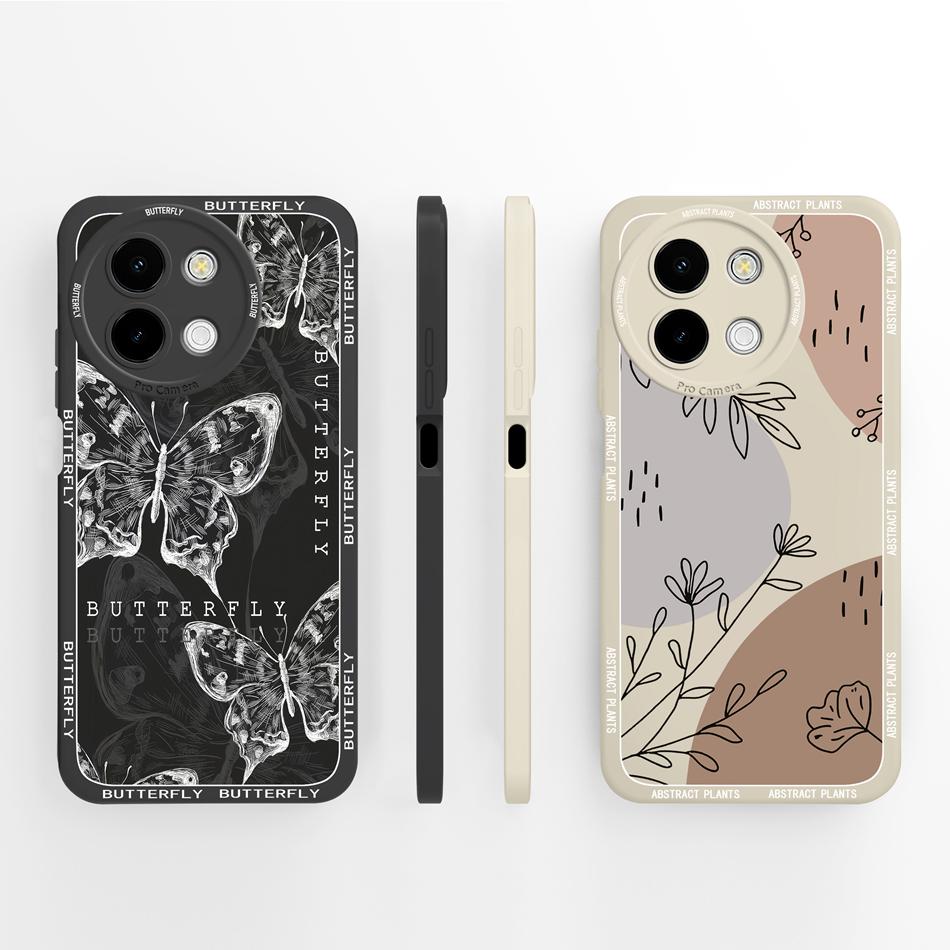 Case For Vivo Y38 Y58 T3X Y200i Y200T 5G Cute Panda Funda Soft Liquid Silicone Camera Protection Back Cover Shockproof Bumper