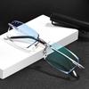 Frameless Reading Glasses Men'S Middle-Aged And Old High-End Reading Glasses Anti-Blue Light Near Special High Definition Genuine