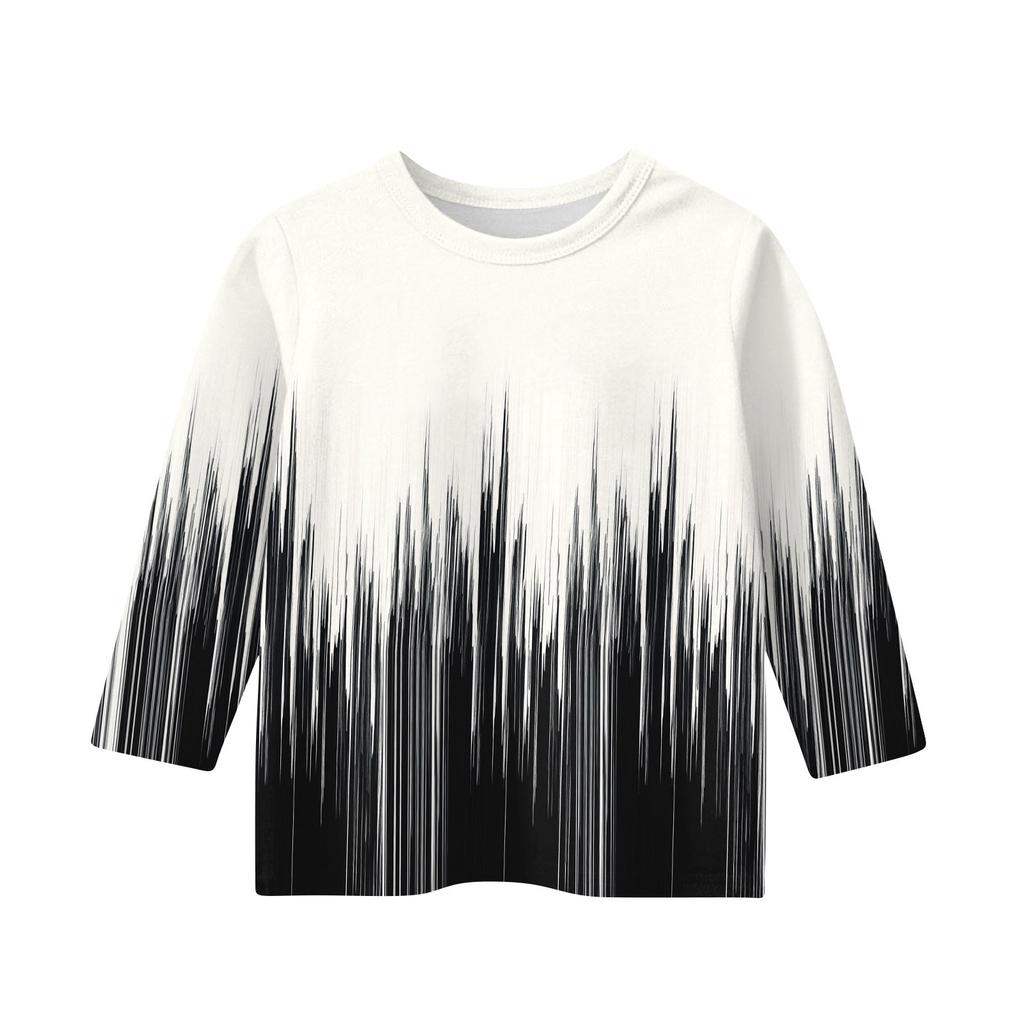 Топы с принтом для девочек 5-16 лет с круглым вырезом и рукавами 3/4 Футболки Модные топы Наряды Футболки