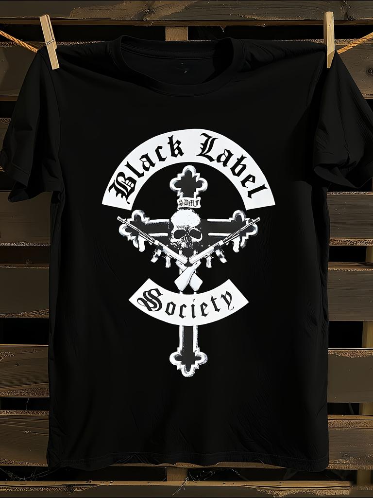 Мужская футболка с графическим принтом Black Label Society Mafia Женские футболки с принтом букв Футболка с короткими рукавами Повседневная уличная футболка Топ